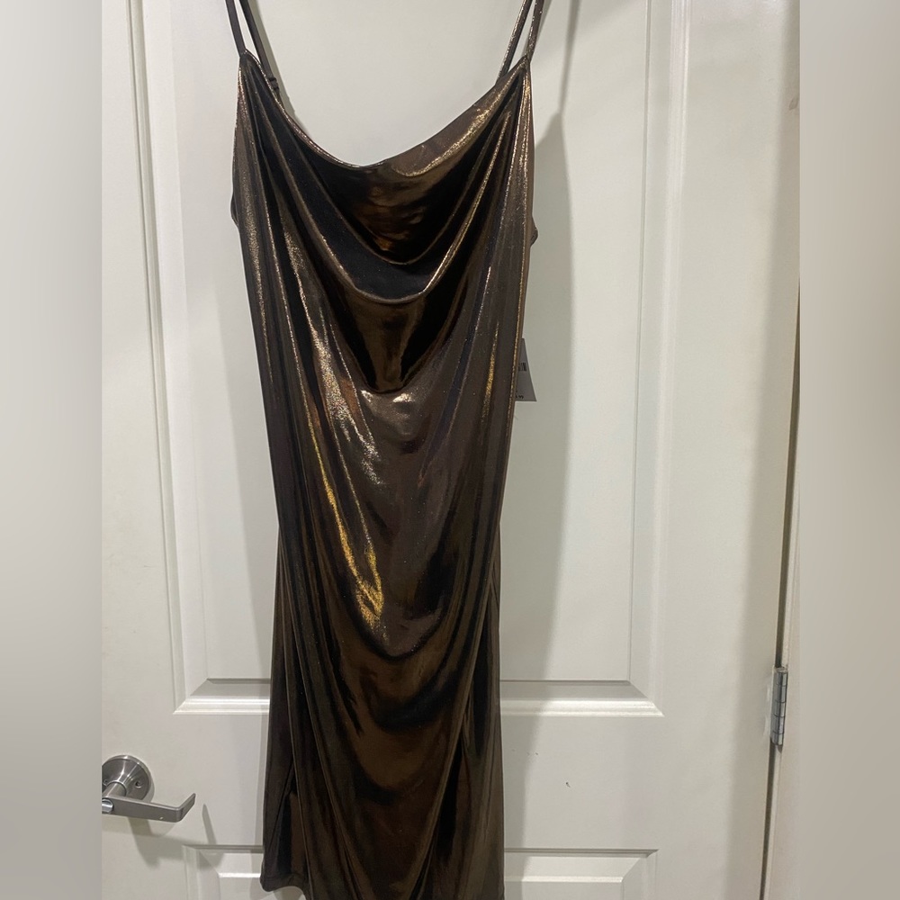 NWT! Gold “Liquid” Dress